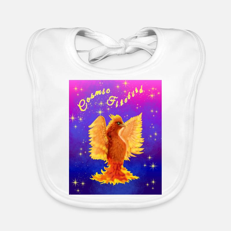 Un cyber-oiseau cosmique orange Bavoir bio Bébé