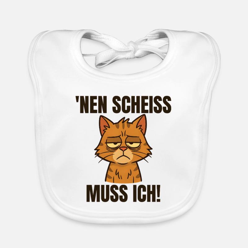 Funny cat with a cheeky saying Organic Baby Bibs