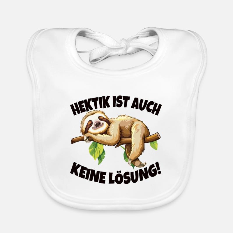 Hectic is also not a solution sleeping sloth Organic Baby Bibs