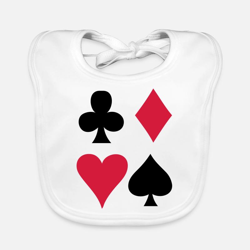 Jeu de Cartes - Carte à jouer - Bavoir bio Bébé - blanc