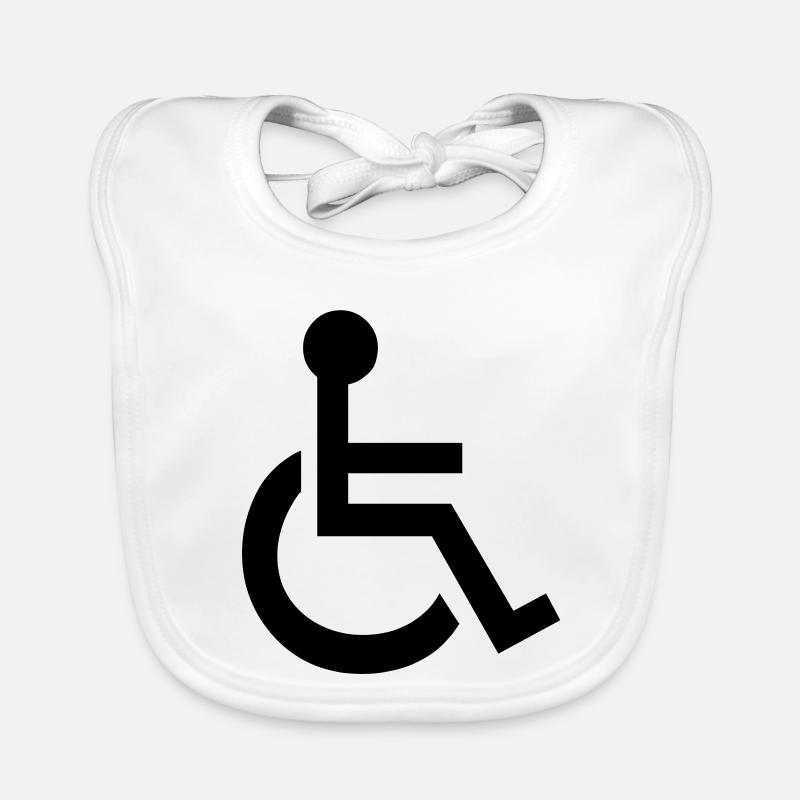 Behindertengerechter Symbol - Baby Bio-Lätzchen - Weiß