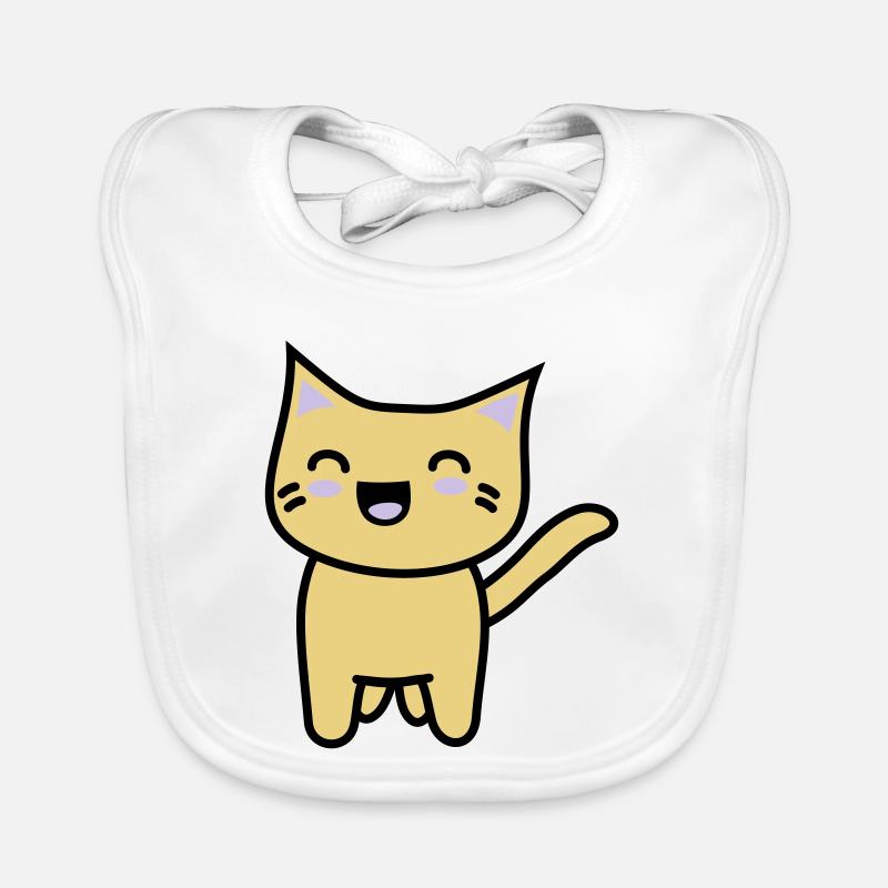 Kawaii Kitteh freut sich Baby Bio-Lätzchen