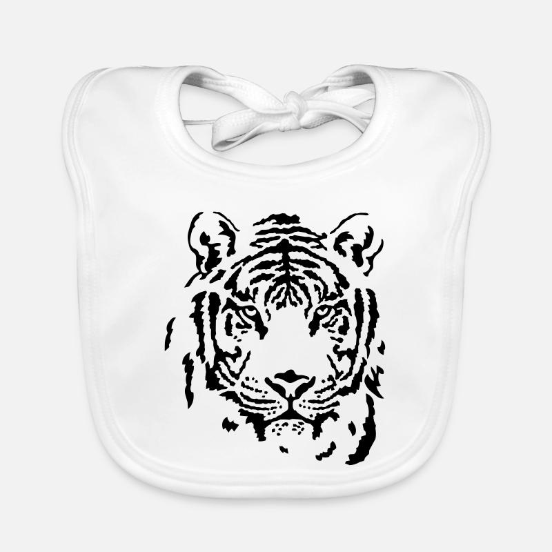 Tiger - Baby Bio-Lätzchen - Weiß