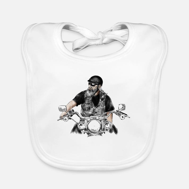 Biker - Baby Bio-Lätzchen - Weiß