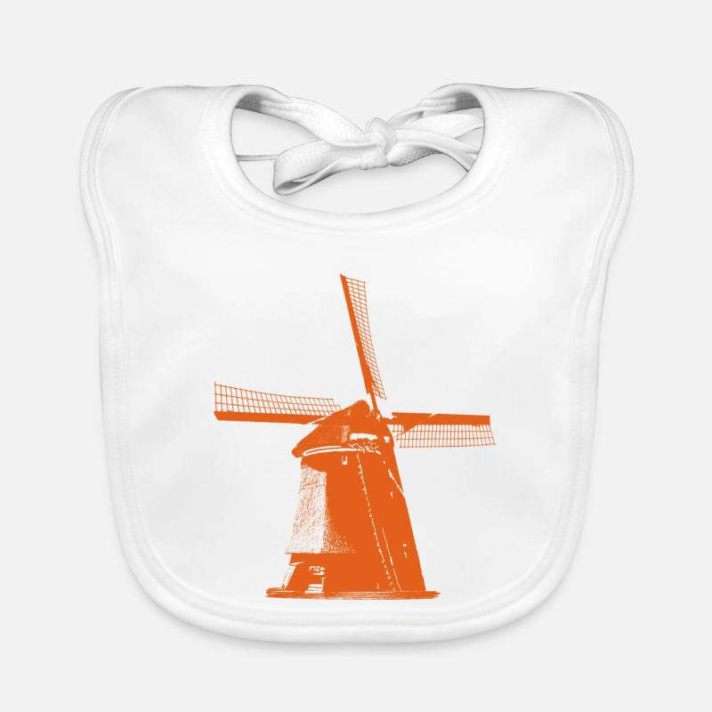 Moulin à vent Pays-Bas Bavoir bio Bébé