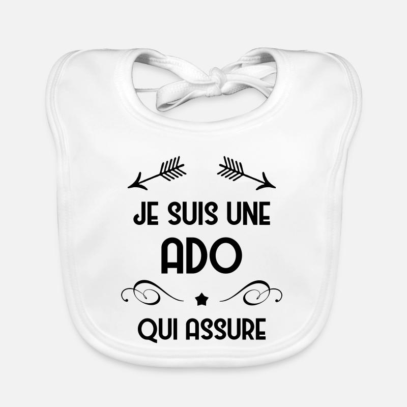 adolescent / enfant / ado / adolescente - Bavoir bio Bébé - blanc