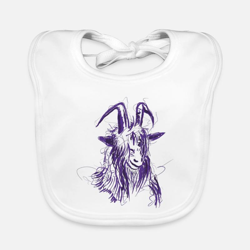Buck (violet) - Bavoir bio Bébé - blanc