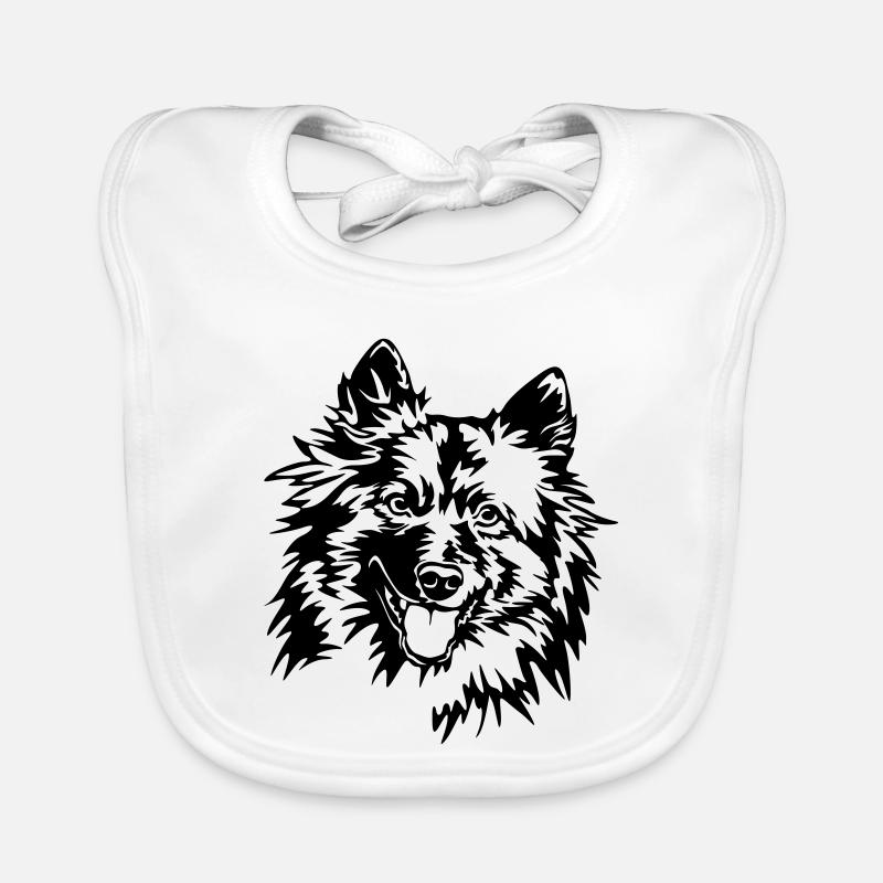 Wolfspitz Head Organic Baby Bibs