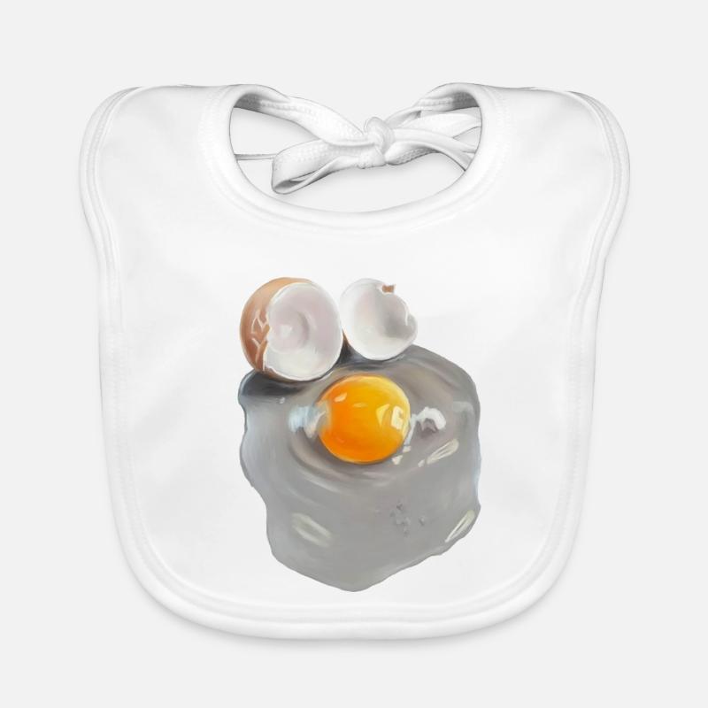 Eierbild im Grau-Abstrakt - Baby Bio-Lätzchen - Weiß