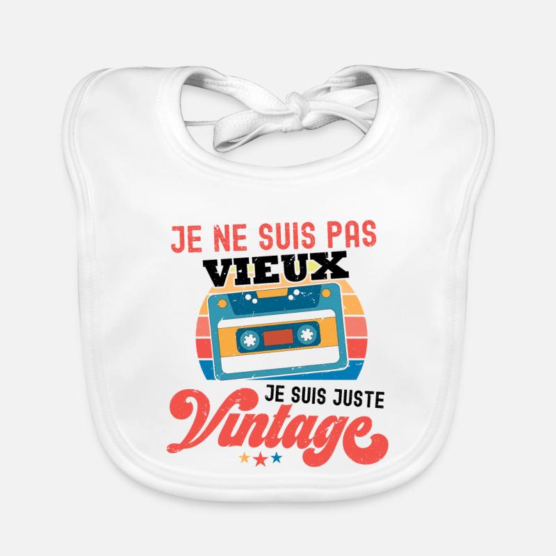 Je ne suis pas Vintage Cassette Bavoir bio Bébé