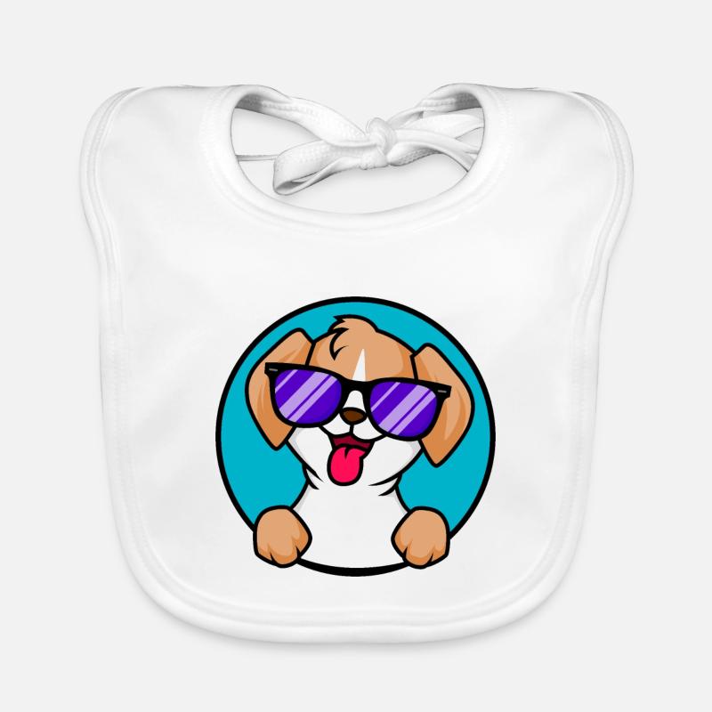 Mignon petit chien avec des lunettes de soleil Bavoir bio Bébé