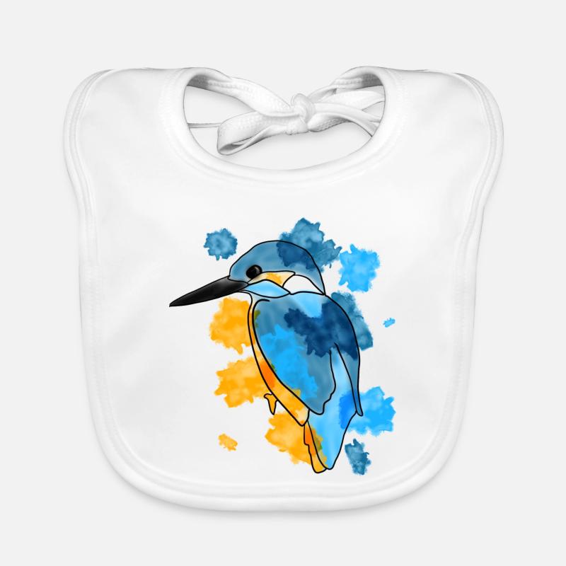 Eisvogel - Baby Bio-Lätzchen - Weiß