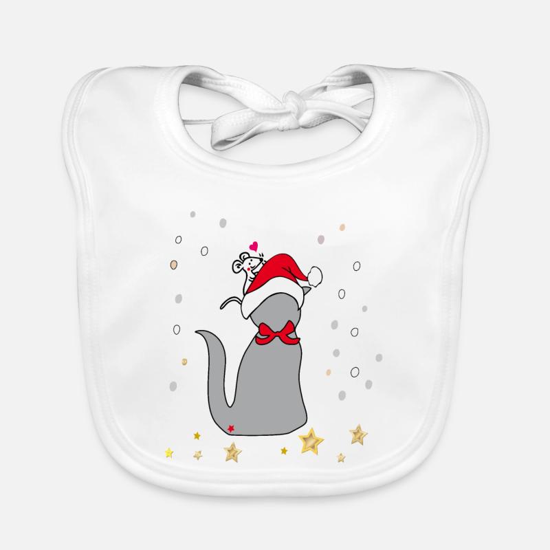 Weihnachten - Baby Bio-Lätzchen - Weiß