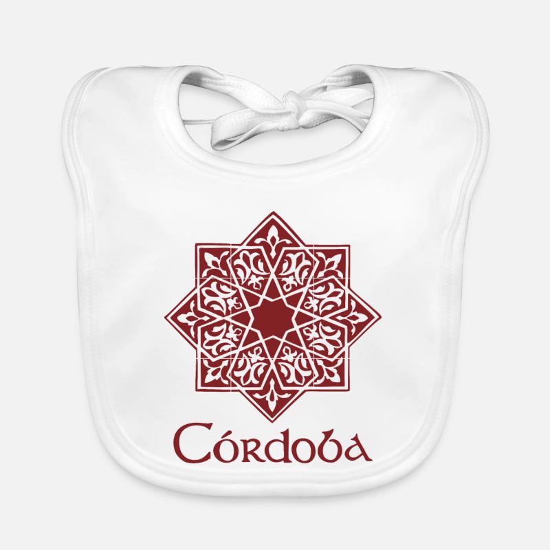 Cordoue 2 (rouge) - Bavoir bio Bébé - blanc