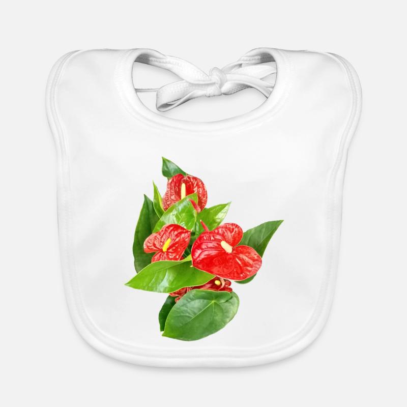 Rote Anthurien Floraledition Baby Bio-Lätzchen