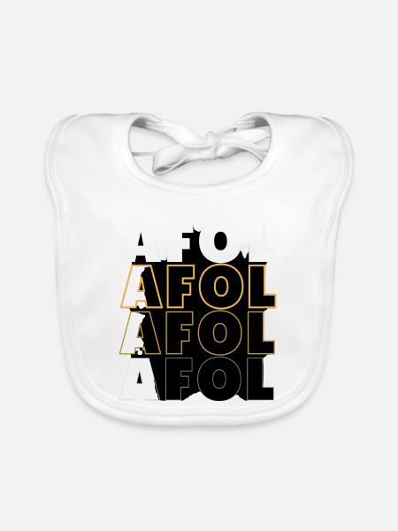 AFOL Vierfach Schriftzug - Baby Bio-Lätzchen - Weiß