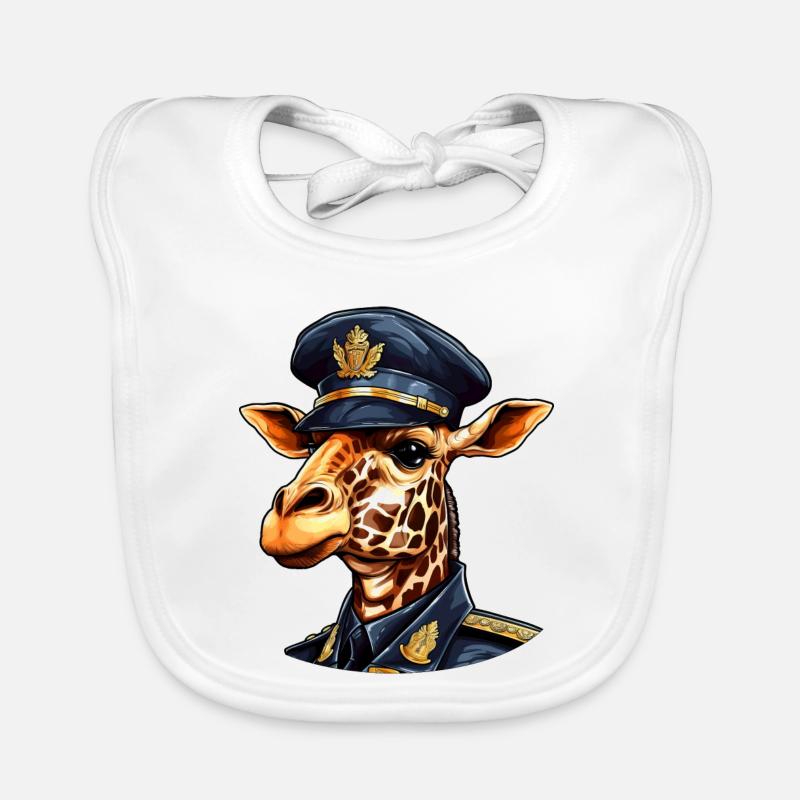 Giraffe Policeman Organic Baby Bibs
