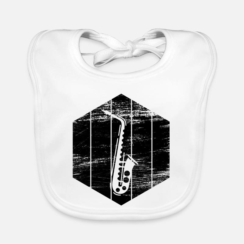 Saxophone Sketch Organic Baby Bibs