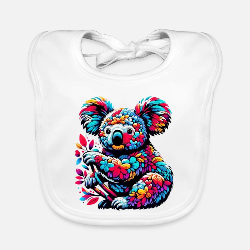 Koala - Baby Bio-Lätzchen - Weiß