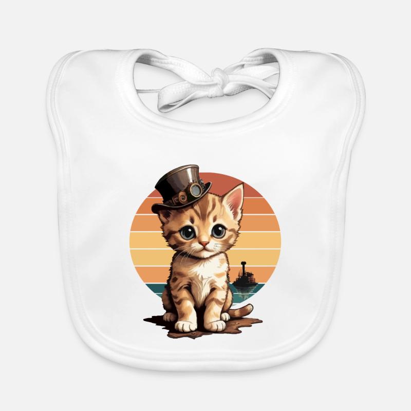 Chat steampunk Bavoir bio Bébé