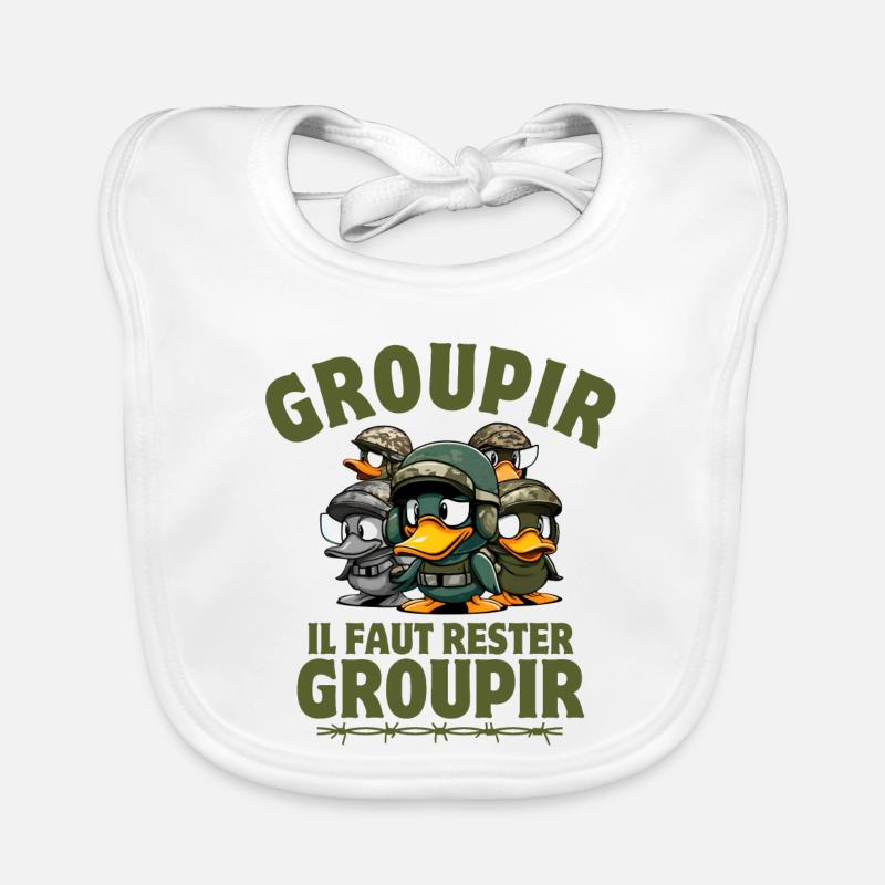 la septième compagnie, Tassin, Pitivier - Bavoir bio Bébé - blanc