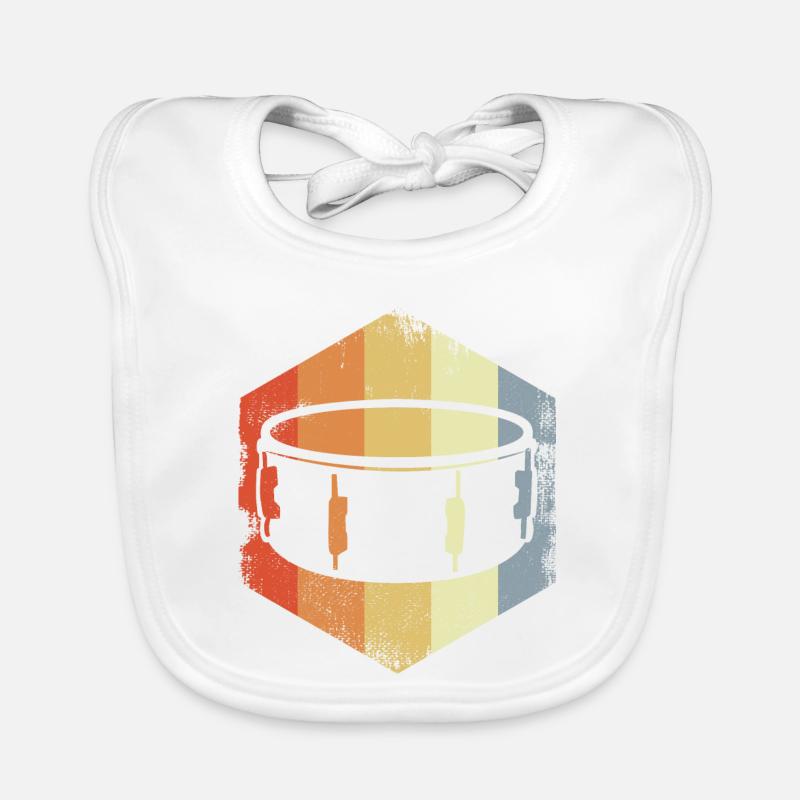 Vintage Snare Drum Organic Baby Bibs