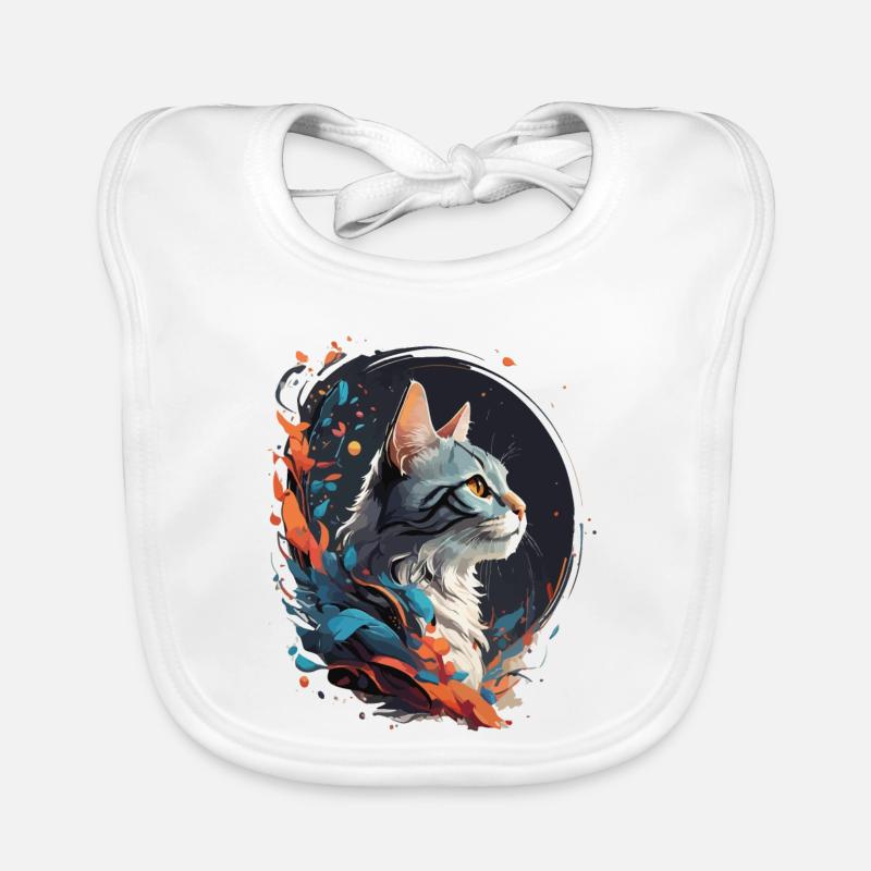 Colorful Cat Organic Baby Bibs
