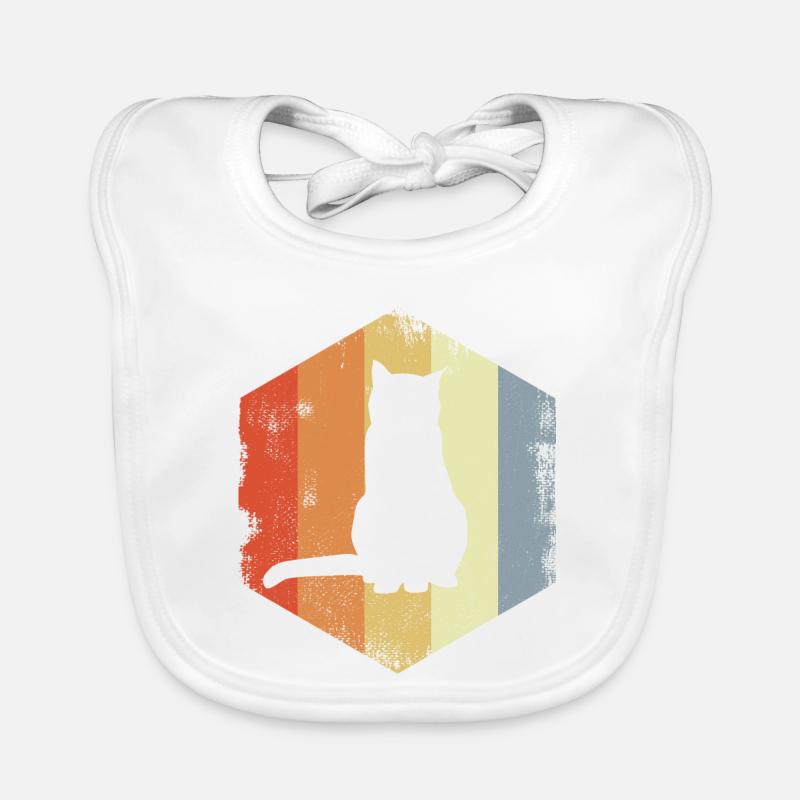 Chat rétro Bavoir bio Bébé