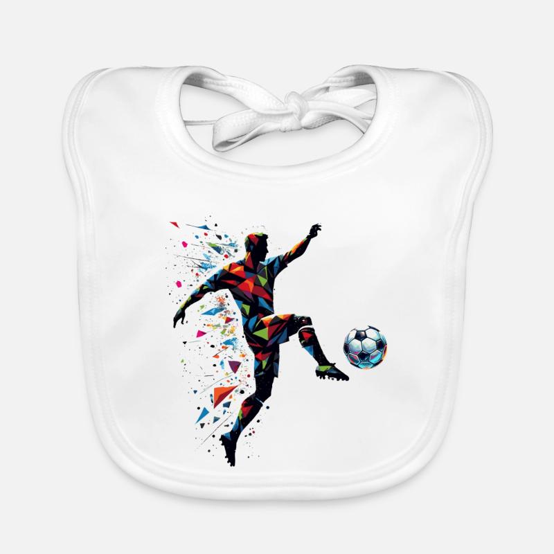 dynamic soccer player playing soccer Organic Baby Bibs