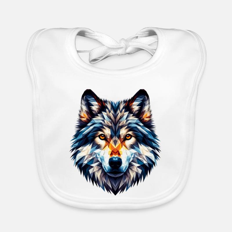 Polygonaler Wolf Baby Bio-Lätzchen