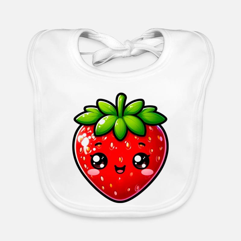 Erdbeeren Erdbeeren - Baby Bio-Lätzchen - Weiß