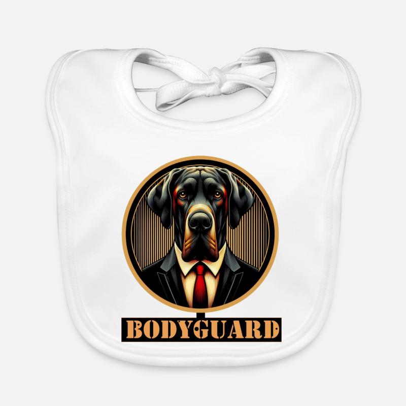 Garde du corps chien en costume - Bavoir bio Bébé - blanc