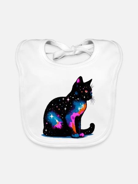 Katze - Baby Bio-Lätzchen - Weiß