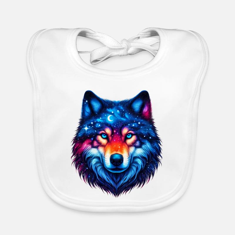 Wolf - Baby Bio-Lätzchen - Weiß