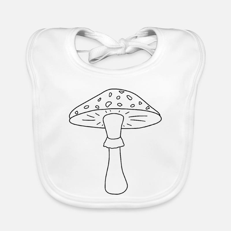Toadstool black and white Organic Baby Bibs