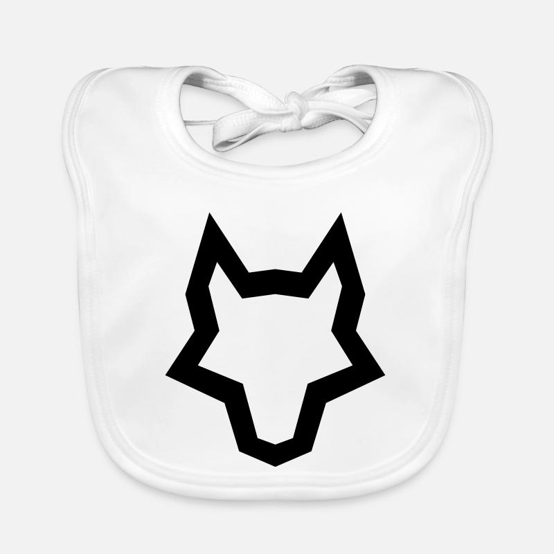 LOGO du loup - Bavoir bio Bébé - blanc