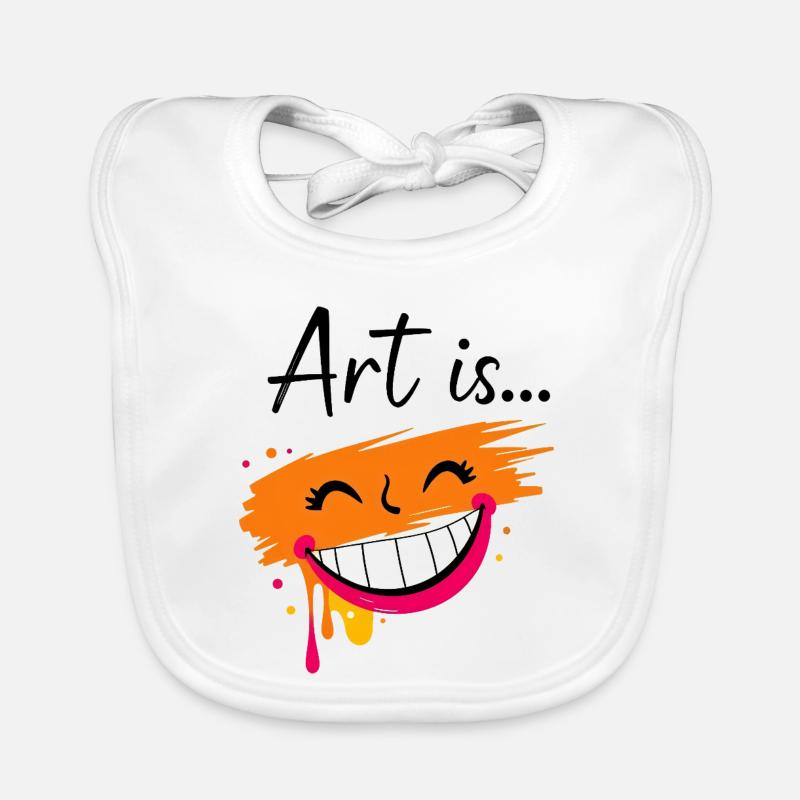 Art is - Bavoir bio Bébé - blanc