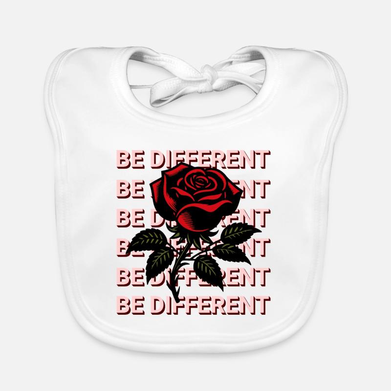 BE DIFFERENT – Rote Rose Selbstliebe Positivität Baby Bio-Lätzchen