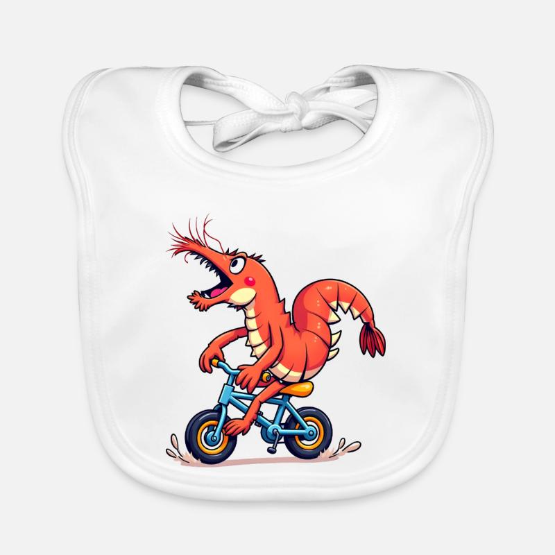 Crevette Cycliste Colorée Bavoir bio Bébé