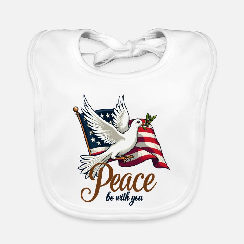 Colombe de la paix avec drapeau Bavoir bio Bébé