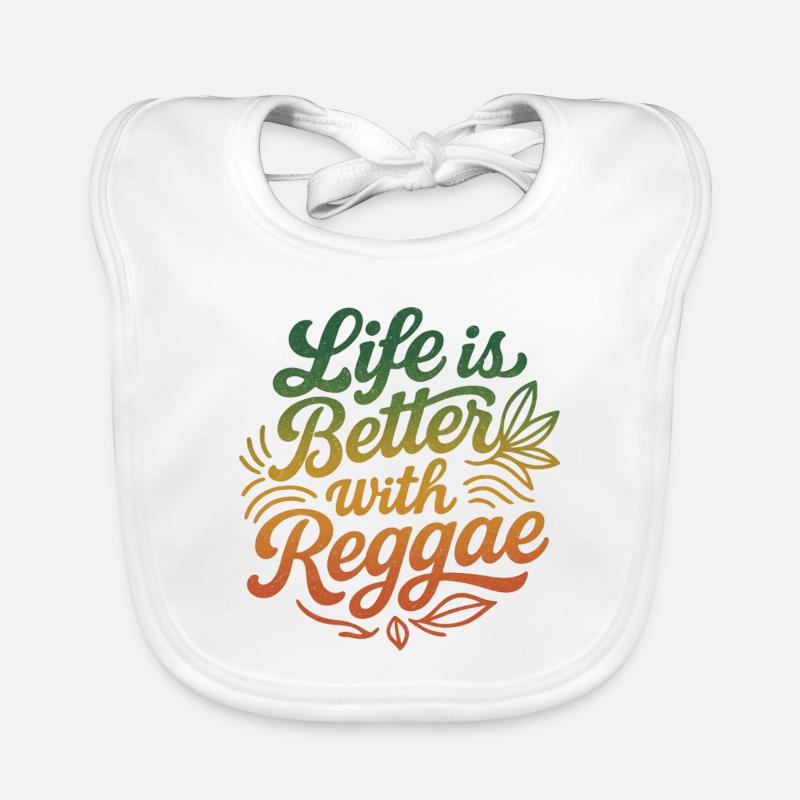 Life is Better with Reggae Rastafari Jamaica Style Organic Baby Bibs