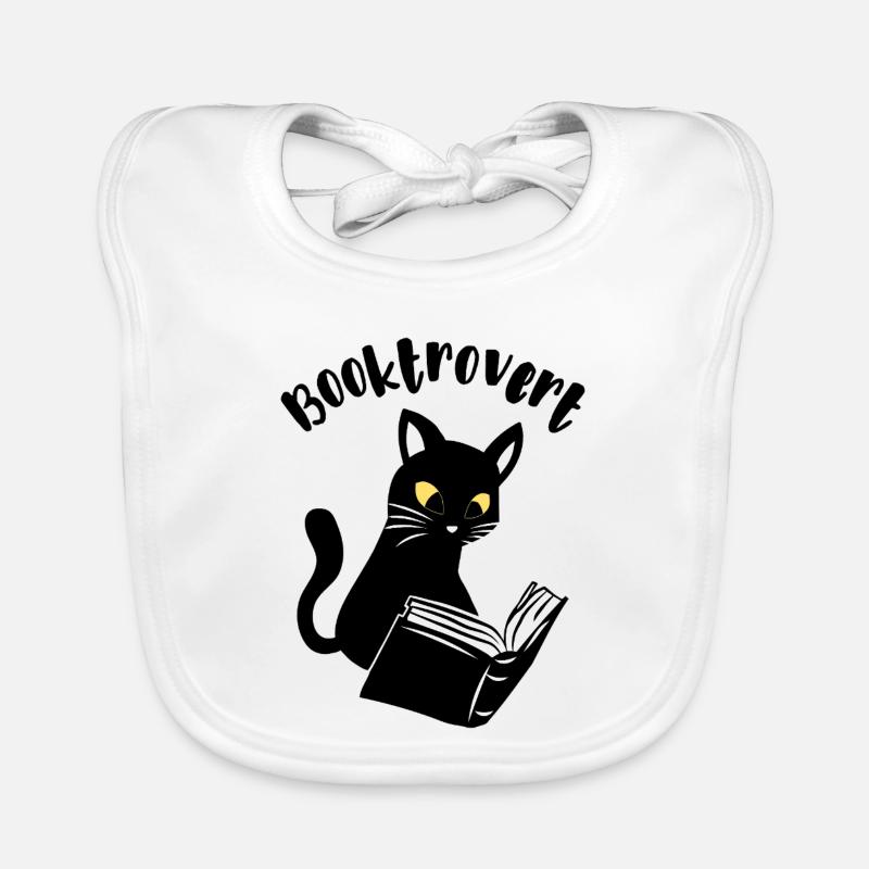 Booktrovert chat avec livre Bavoir bio Bébé