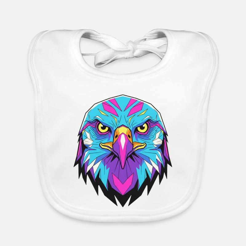 Geometric eagle in neon style Organic Baby Bibs