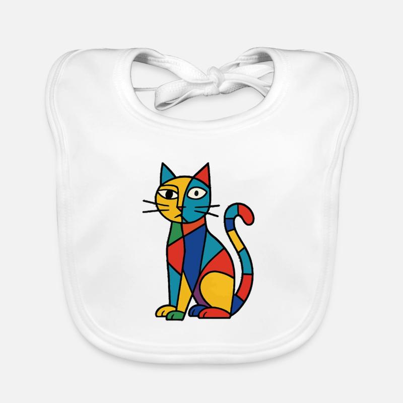 Variété de couleur de chat cubiste Bavoir bio Bébé