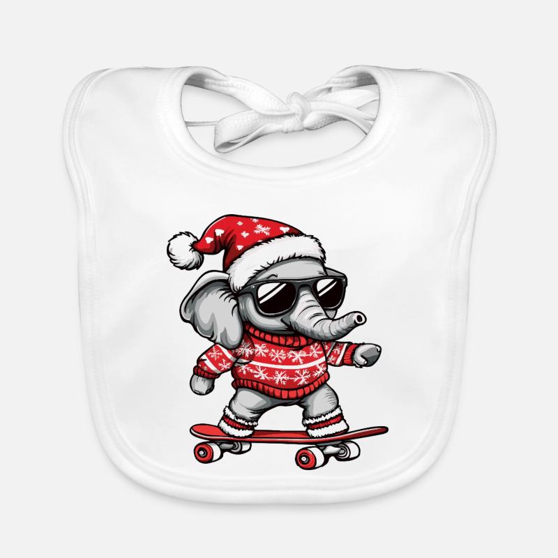 Éléphant Moche Noël Bavoir bio Bébé