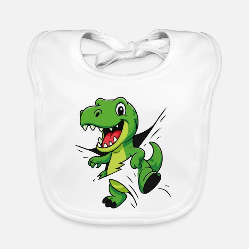 Comic Dino – For Little Explorers & Explorers Organic Baby Bibs