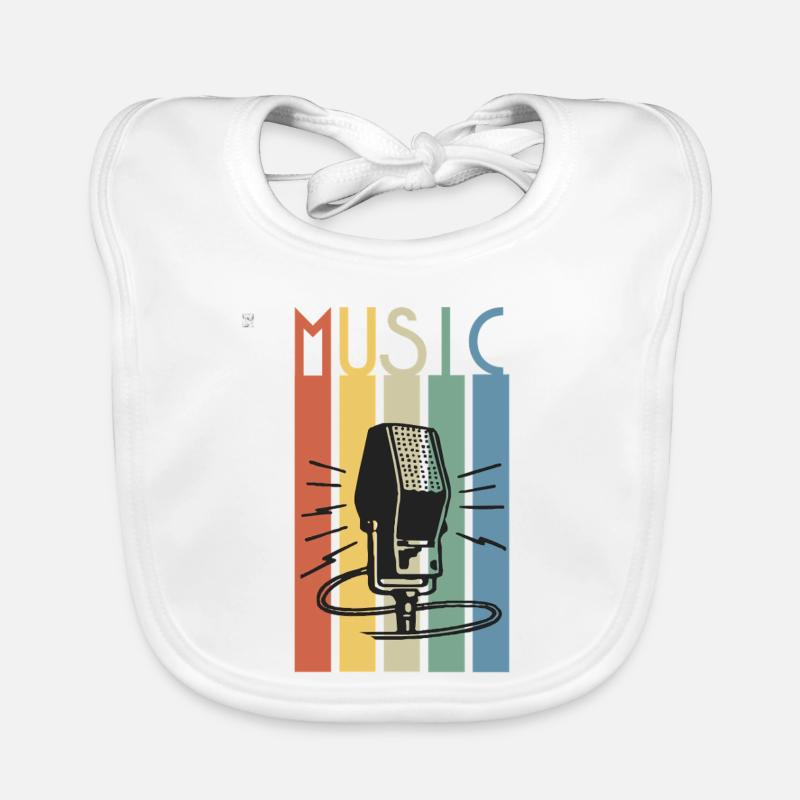 Bande musicale de microphone rétro Bavoir bio Bébé