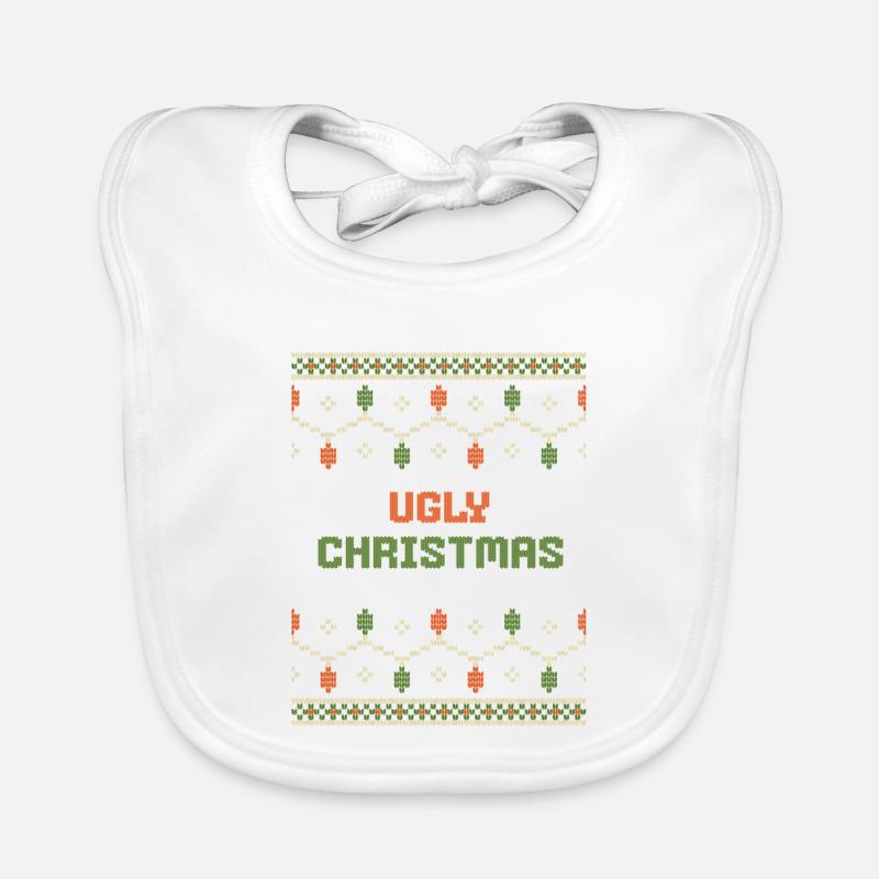 Modélique de Noël Vert Orange Bavoir bio Bébé