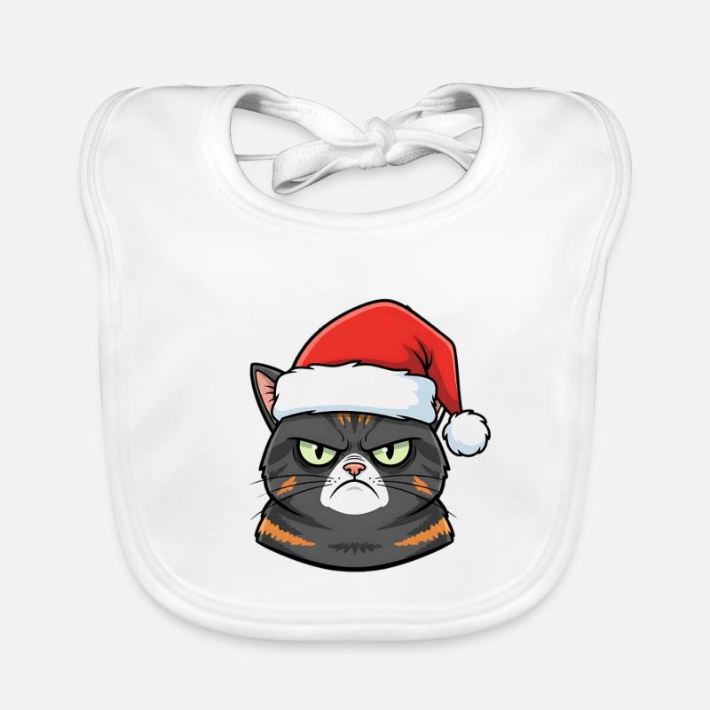 Grimmiger Weihnachtskater anti weihnachts katze Baby Bio-Lätzchen
