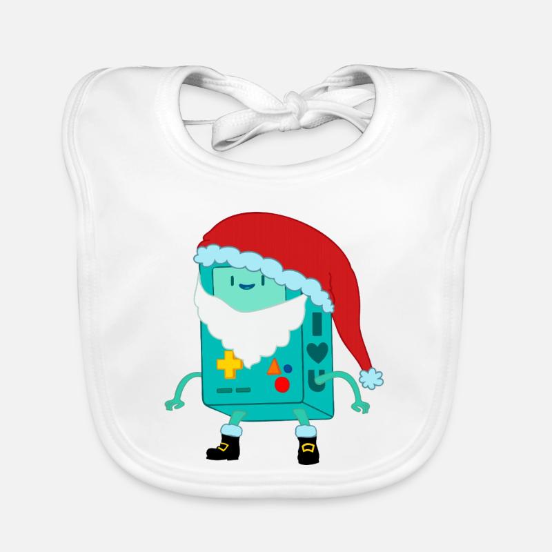 Console de jeu rétro avec un chapeau de Père Noël Bavoir bio Bébé